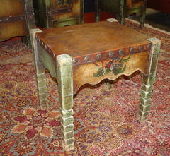 Leather topped dressing table stool.